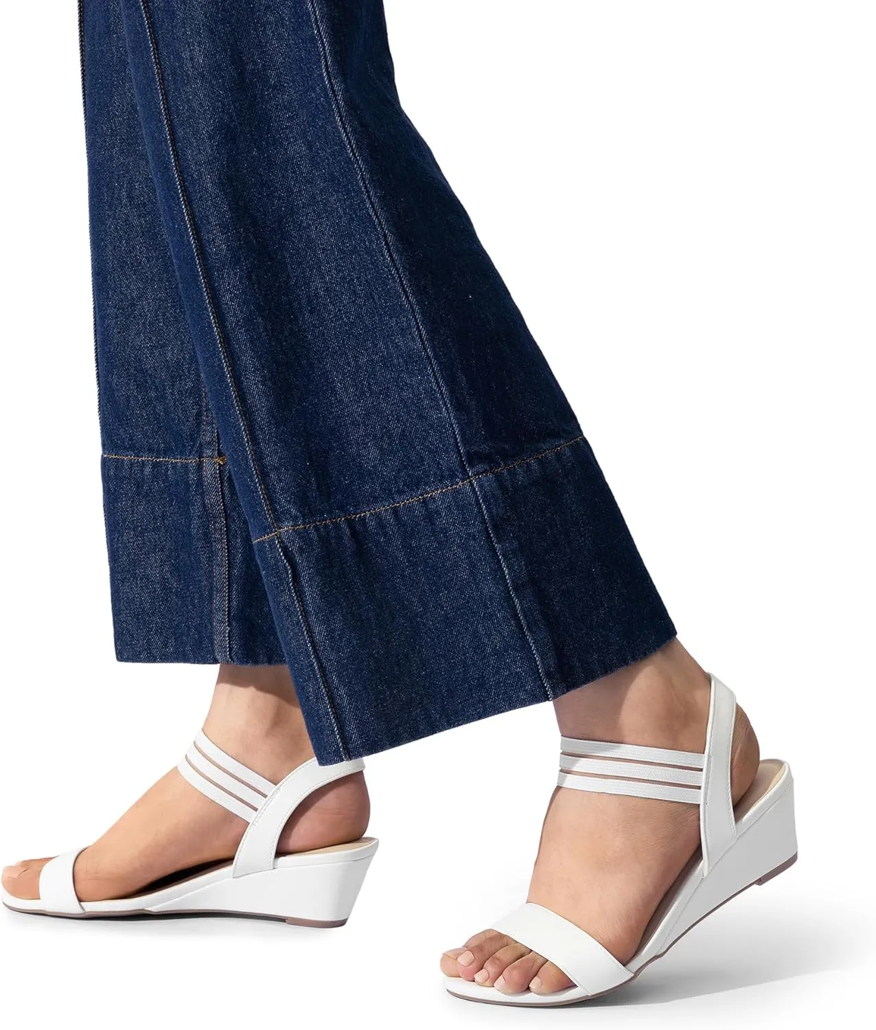 DREAM PAIRS Womens Wedge Sandals Low Heel, Slip On Ankle Strap Business Casual Dress Shoes for Women