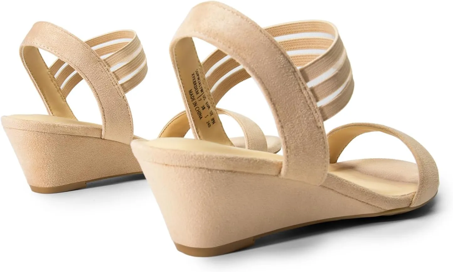 DREAM PAIRS Womens Wedge Sandals Low Heel, Slip On Ankle Strap Business Casual Dress Shoes for Women
