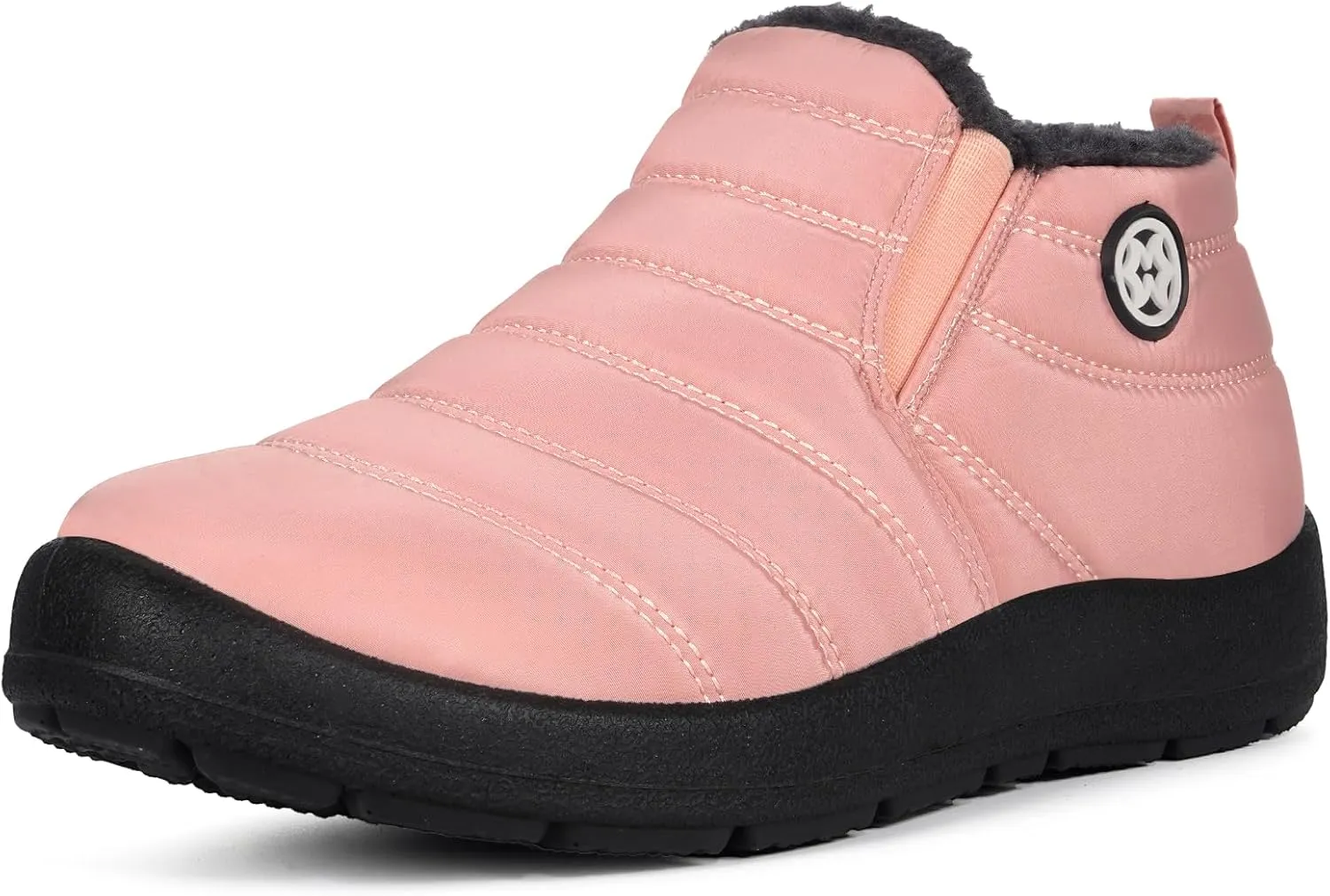 Eagsouni Snow Boots Womens Winter Ankle Boots Ladies Warm Fur Lined Booties Thickening Shoes Zip Flat Sneakers Outdoor Booties