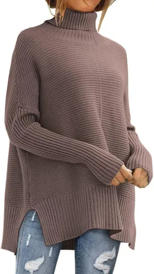 EFAN Women's Turtleneck Oversized Sweaters Fall Outfits Clothes Trendy Fashion Long Pullover Knit Winter Tunic 2025