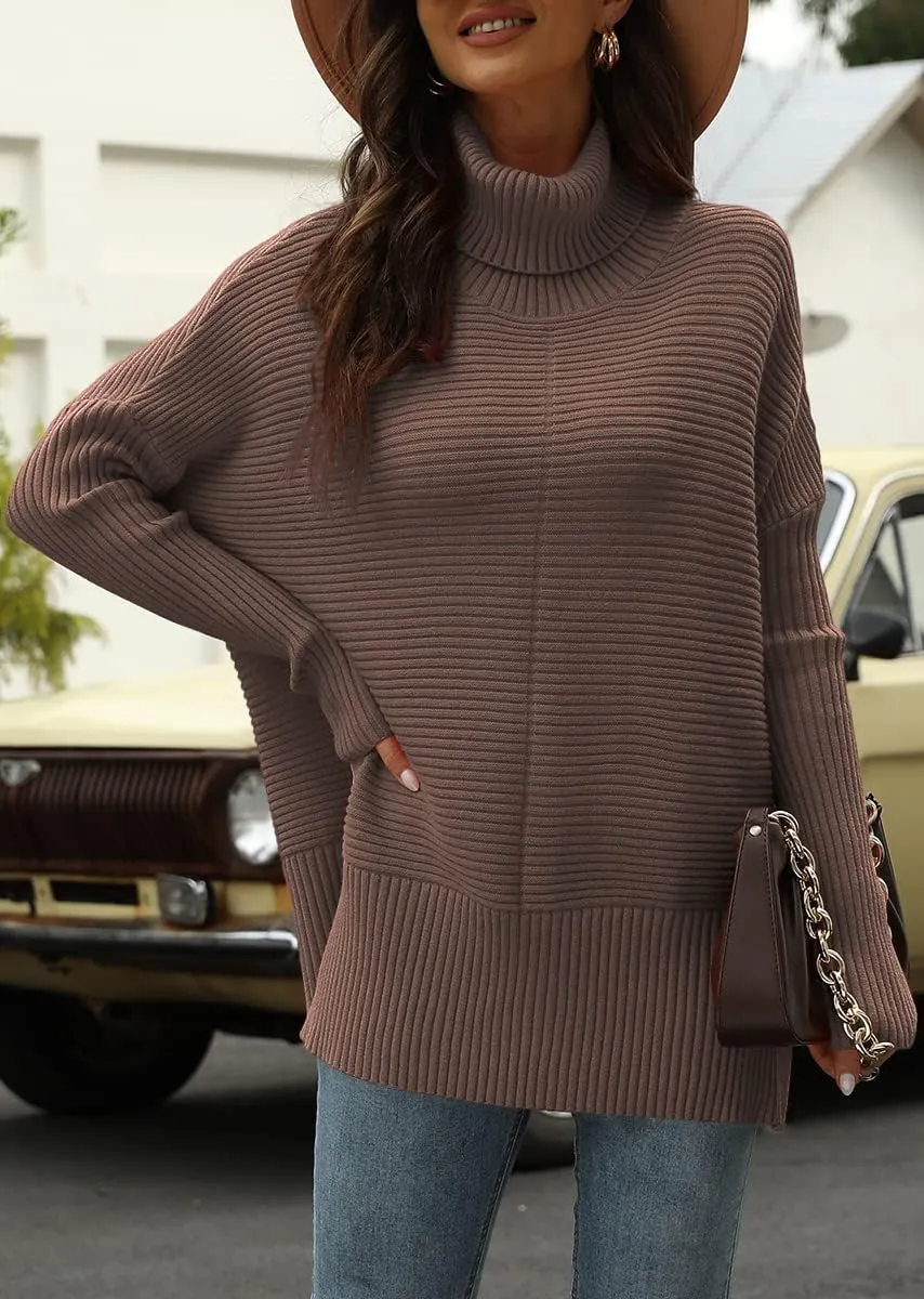 EFAN Women's Turtleneck Oversized Sweaters Fall Outfits Clothes Trendy Fashion Long Pullover Knit Winter Tunic 2025
