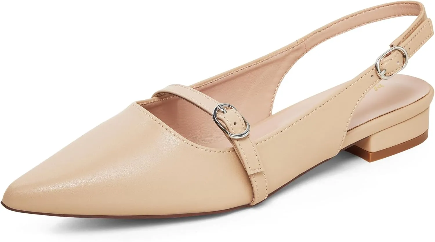 Elisabet Tang Women Slingback Flats with Rhinestone Pointed Toe Flats for Women Dressy Shoes