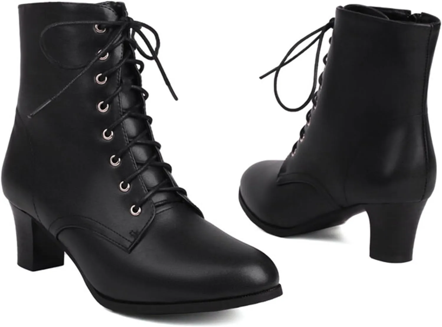 ErikenUrben Women Vintage Victorian Boots Lace up 70s Witch Booties Zip