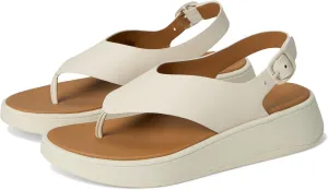 FitFlop Women's F-Mode Leather Flatform Back-Strap Toe/Post Sandals Wedge