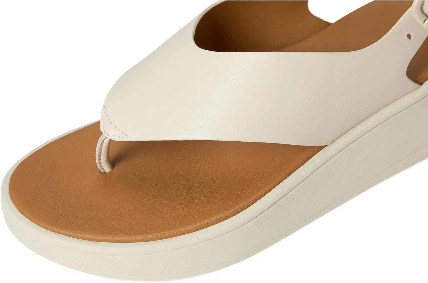 FitFlop Women's F-Mode Leather Flatform Back-Strap Toe/Post Sandals Wedge