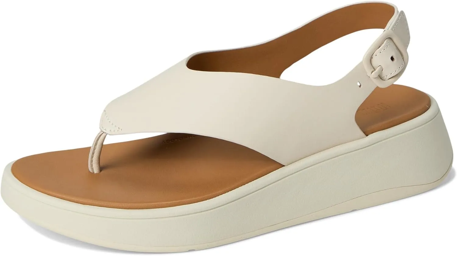 FitFlop Women's F-Mode Leather Flatform Back-Strap Toe/Post Sandals Wedge