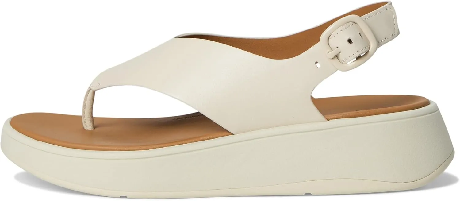 FitFlop Women's F-Mode Leather Flatform Back-Strap Toe/Post Sandals Wedge