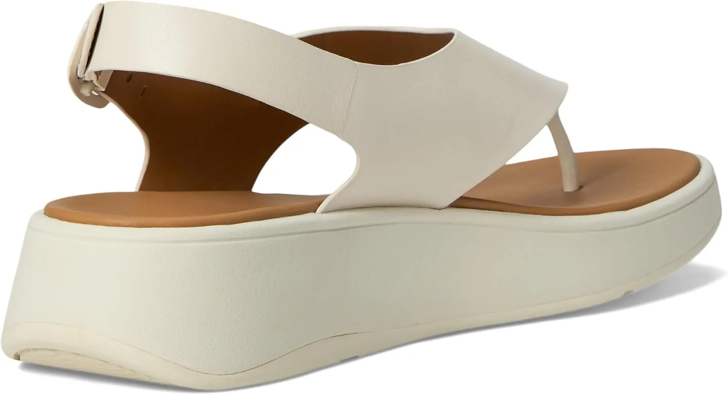 FitFlop Women's F-Mode Leather Flatform Back-Strap Toe/Post Sandals Wedge