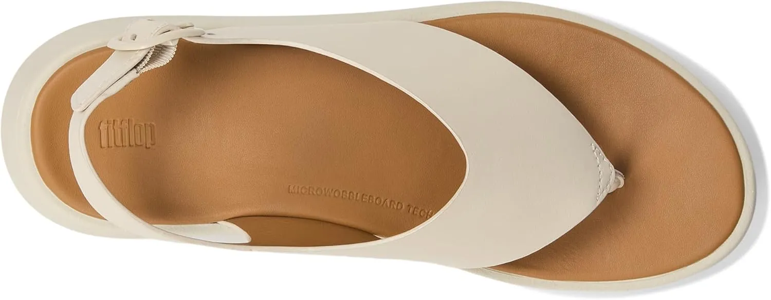 FitFlop Women's F-Mode Leather Flatform Back-Strap Toe/Post Sandals Wedge