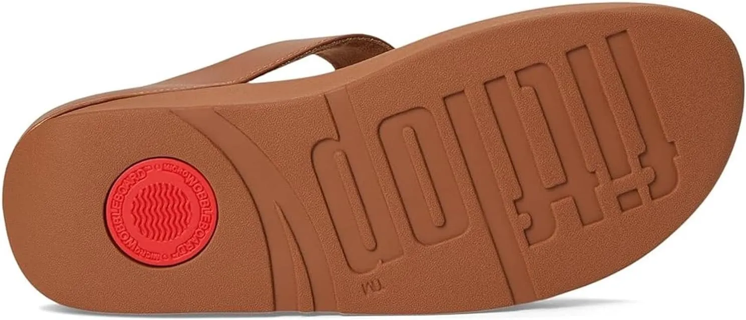 FitFlop Women's Fino Crystal-Chain Leather Toe-Post Sandals Wedge
