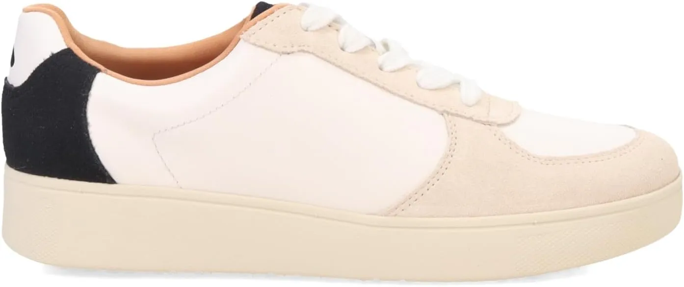 FitFlop Womens Rally Leather/Suede Panel Sneakers
