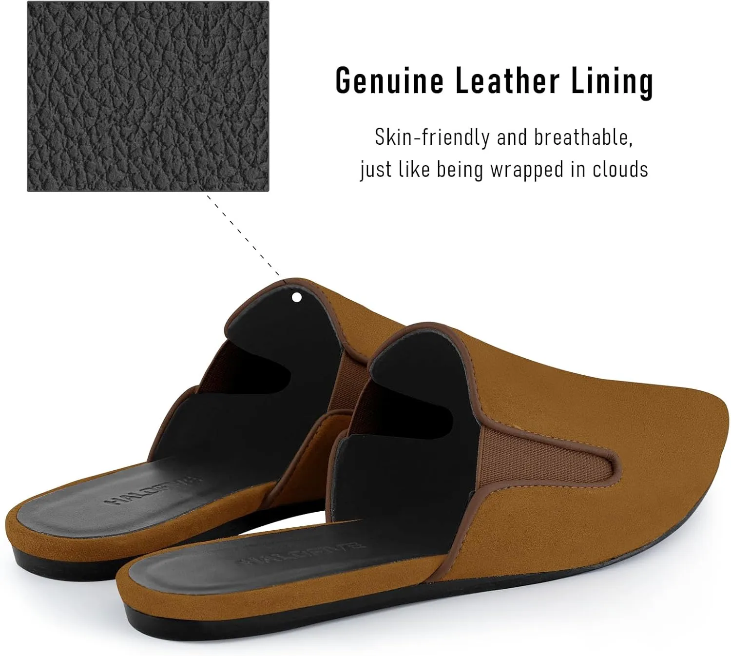 Flats for Women Comfortable Suede Fall Shoes Slingback Pointed Toe Slip On Mules Business Casual Loafers