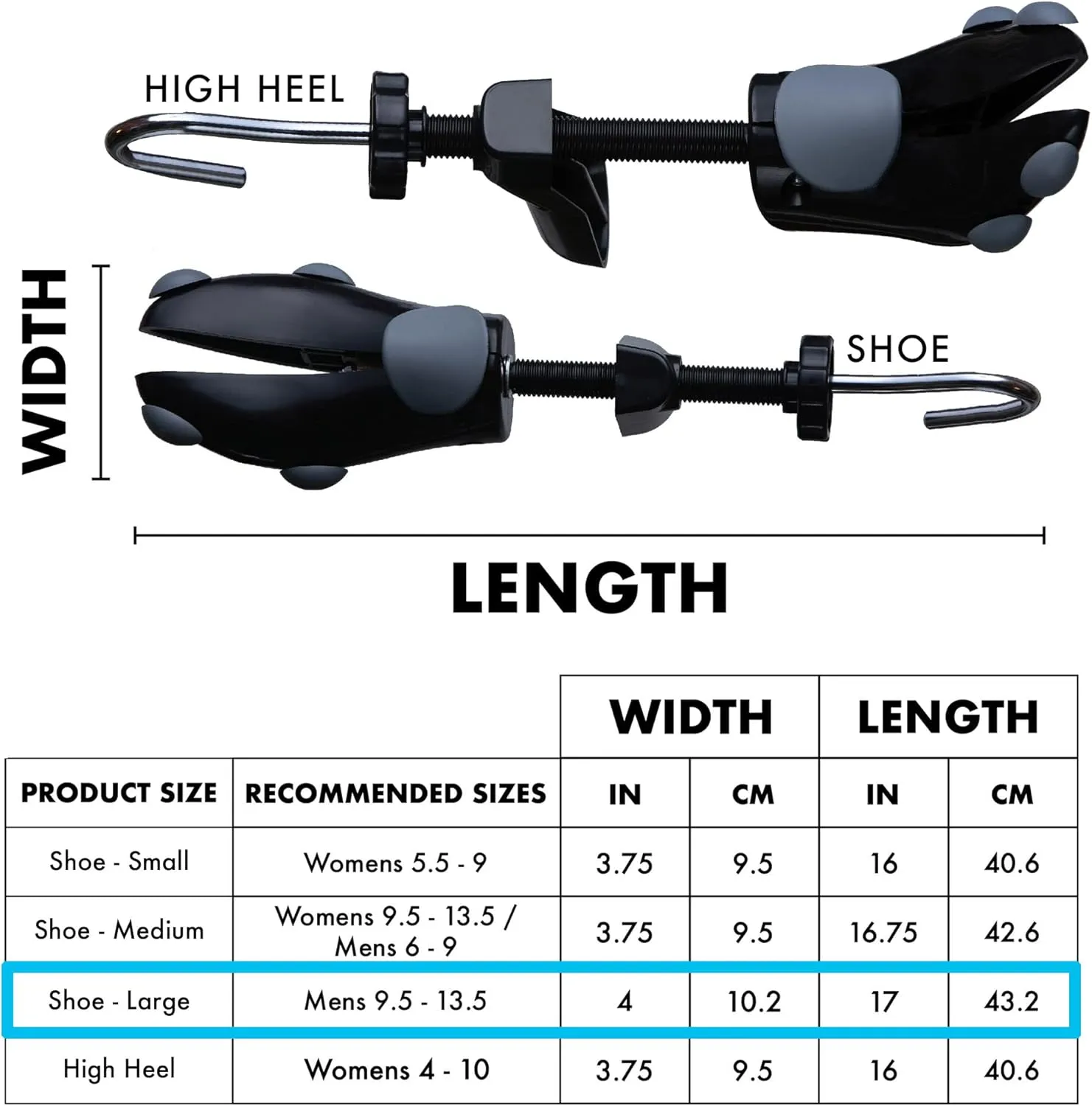 FOOTMATTERS Premium Shoe Stretcher - Shoe Widener & Expander for Women & Men with Tight Shoes