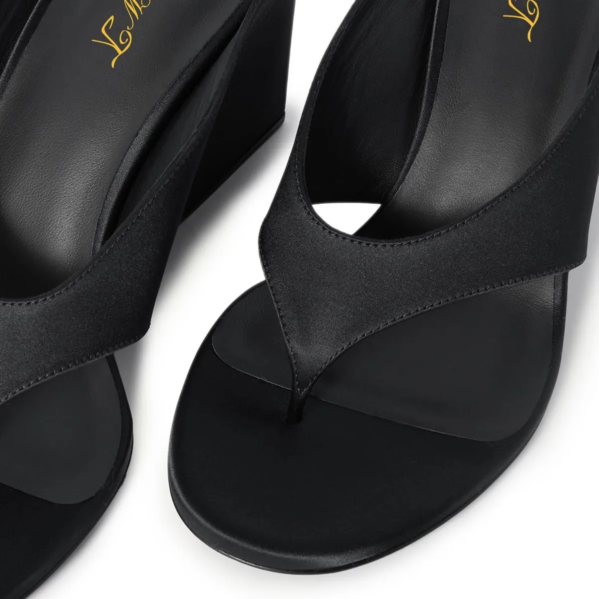 FOWT Women Classic Open Toe Slip on Mules Wedge High Heel Flip Flop Slippers Trendy Summer Party Daily Dress Slide Sandals Size 4-16 US