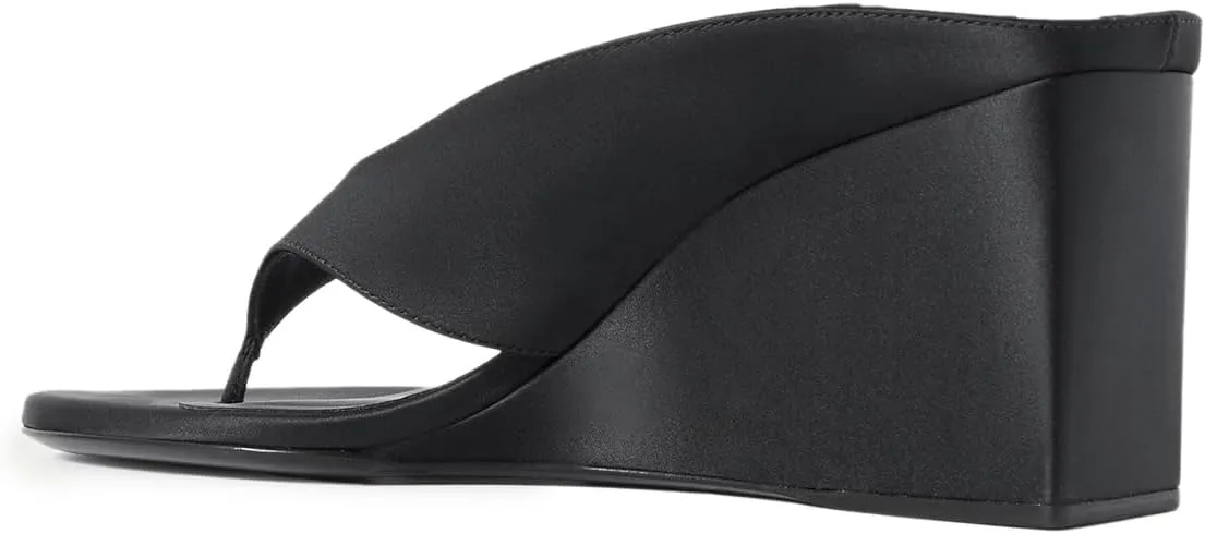 FOWT Women Classic Open Toe Slip on Mules Wedge High Heel Flip Flop Slippers Trendy Summer Party Daily Dress Slide Sandals Size 4-16 US