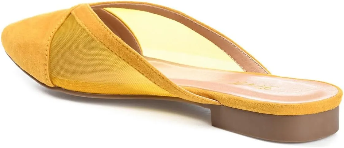 FOWT Women Trendy Pointed Toe Slip On Mesh Flat Heel Slippers Comfortable Ladies Summer Vacation Casual Shoes Size 4-16 US
