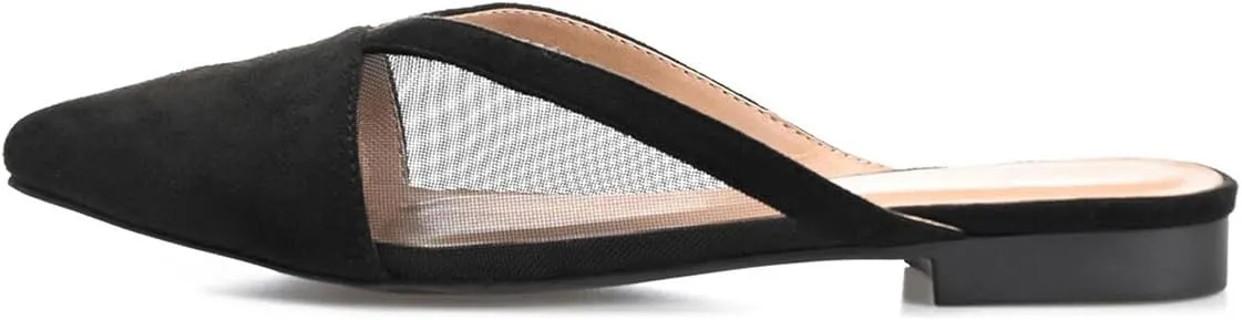 FOWT Women Trendy Pointed Toe Slip On Mesh Flat Heel Slippers Comfortable Ladies Summer Vacation Casual Shoes Size 4-16 US