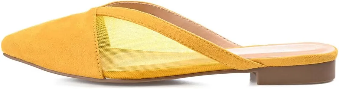 FOWT Women Trendy Pointed Toe Slip On Mesh Flat Heel Slippers Comfortable Ladies Summer Vacation Casual Shoes Size 4-16 US