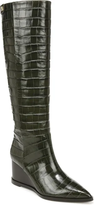 Franco Sarto Women's Estella Pointed Toe Wedge Tall Boot Knee High