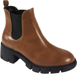 Fttpdeaus Women's Lug Sole Ankle Boots Casual Chunky Platform Boots Elastic Block Heel Combat Chelsea Booties