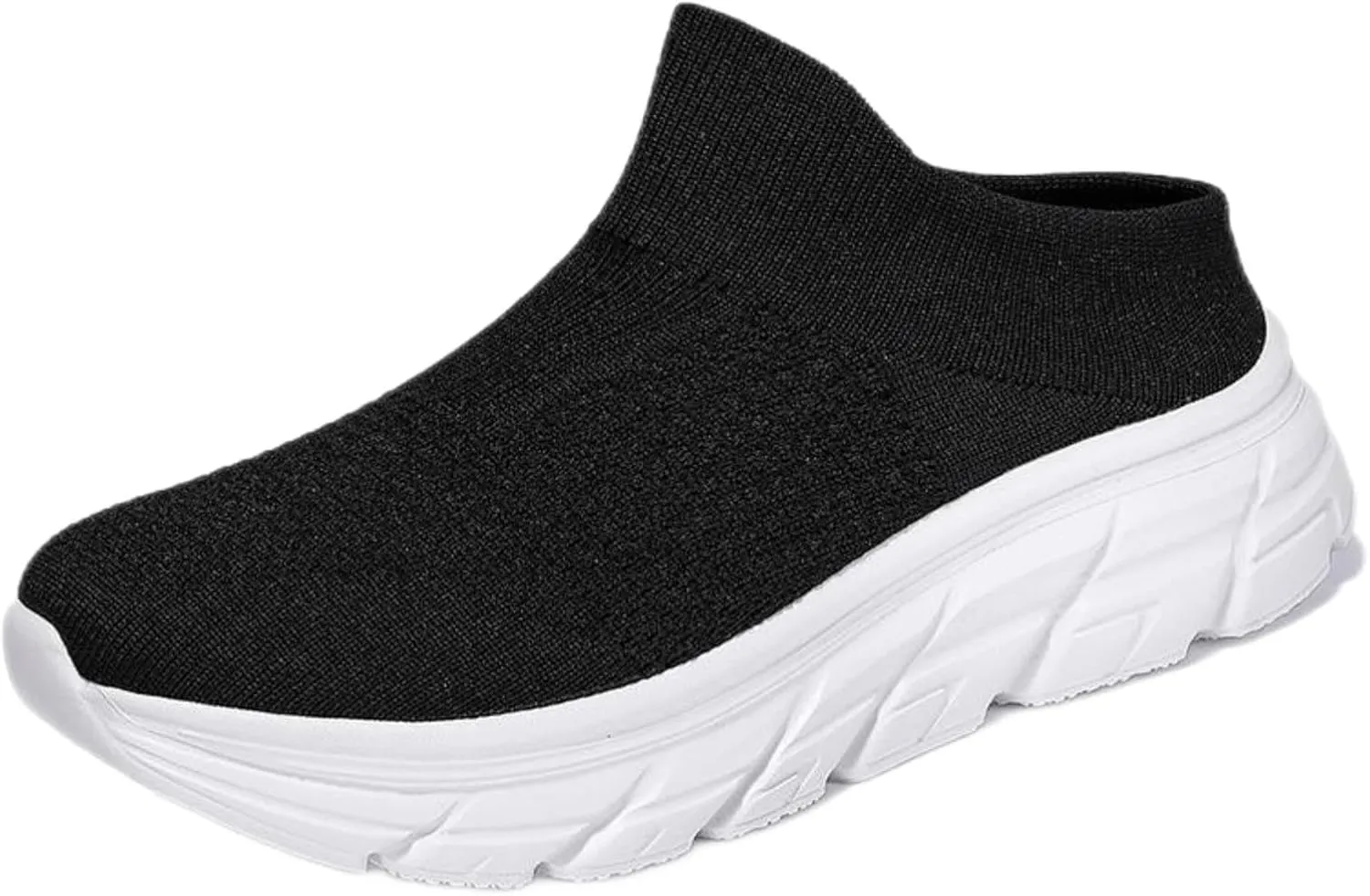FUNCOS Women's Breathable Mesh Mules Slip-On – Lightweight Summer Casual Shoes for Walking, Closed Toe with Arch Support