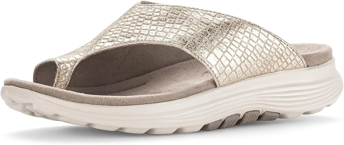Gabor 46.812 - Sandals for Women - Platform Heel - Latex Outsole - Microfiber Lining - Suede Footbed Almond/Micro UK 3.5 (US Women's 6) B - Medium