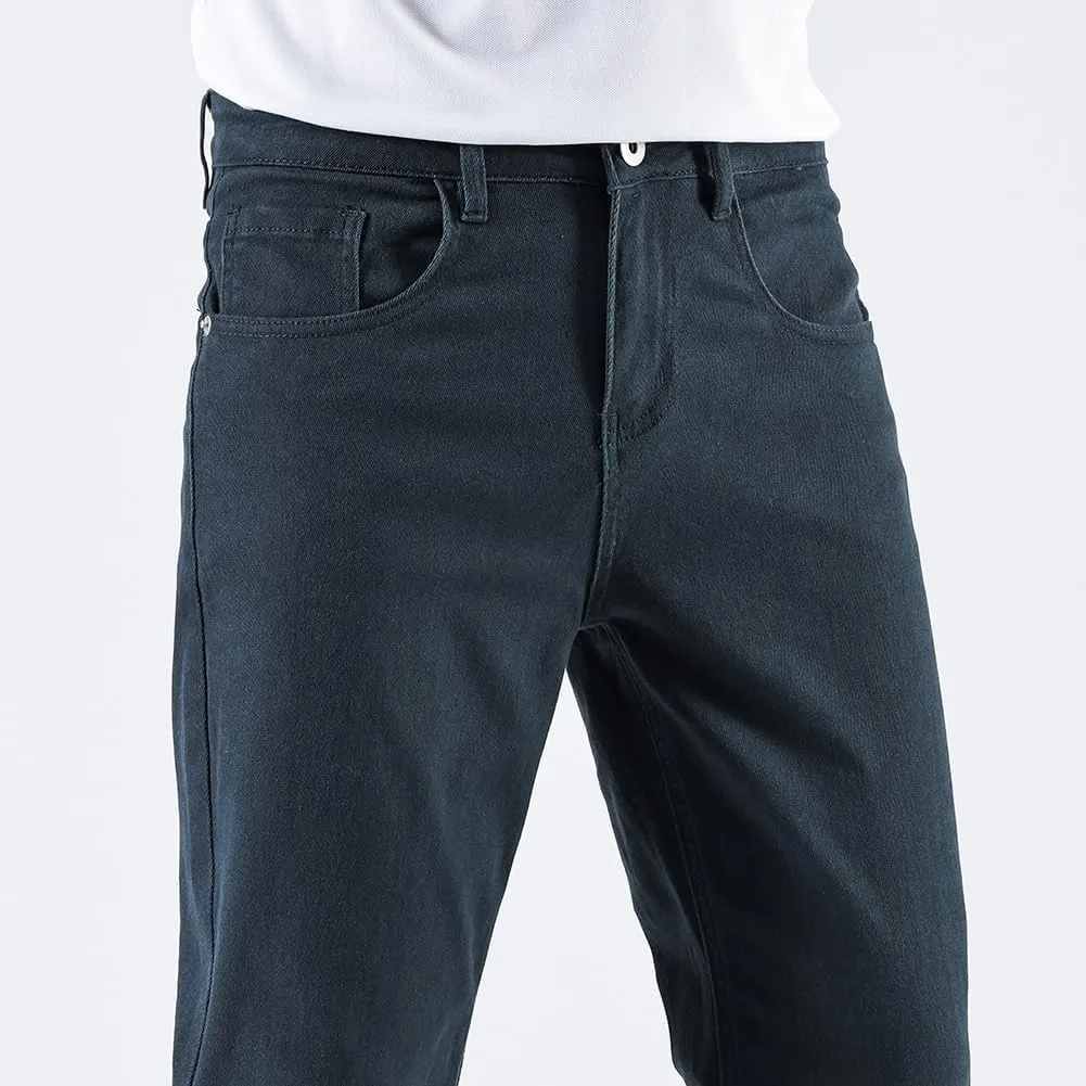 GAIAKOU Men's Baggy Slim Fit Stretch Work Jeans - Straight Loose Blue Elastic