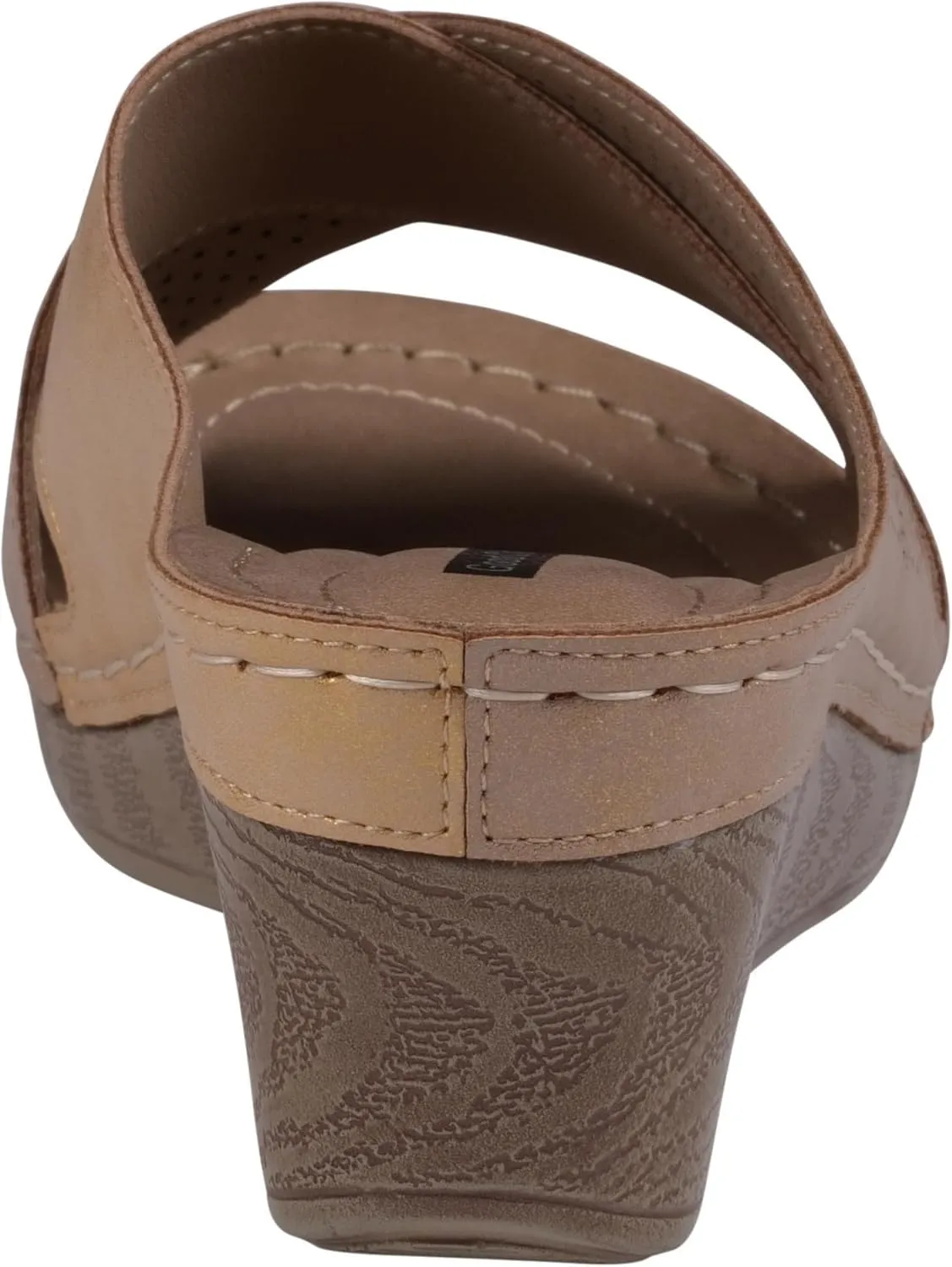 G.C. Shoes Comfortable Slide on cross strap platform wedge