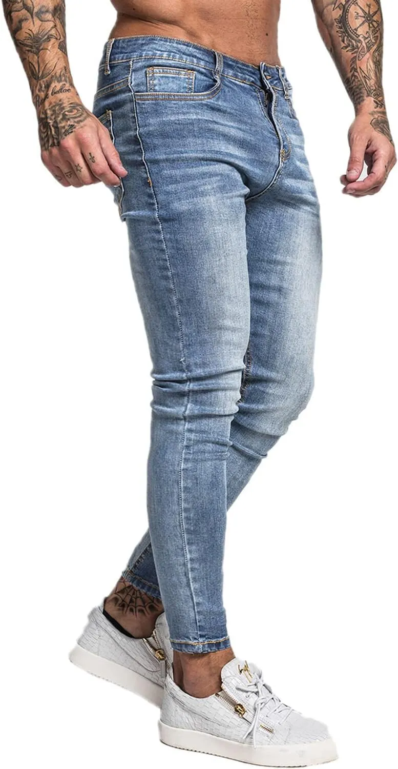 GINGTTO Men's Ripped Jeans Slim Fit Skinny Stretch Jeans Pants