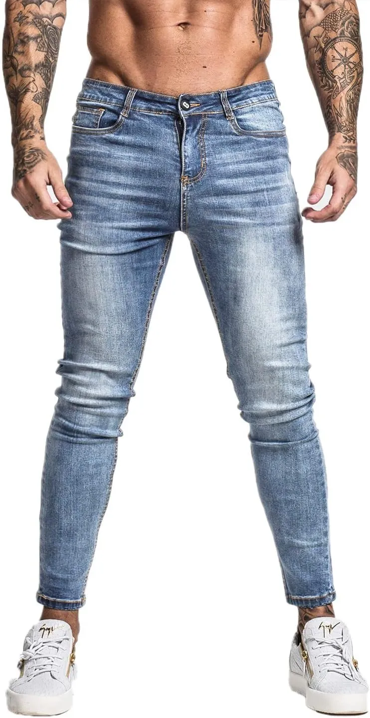 GINGTTO Men's Ripped Jeans Slim Fit Skinny Stretch Jeans Pants