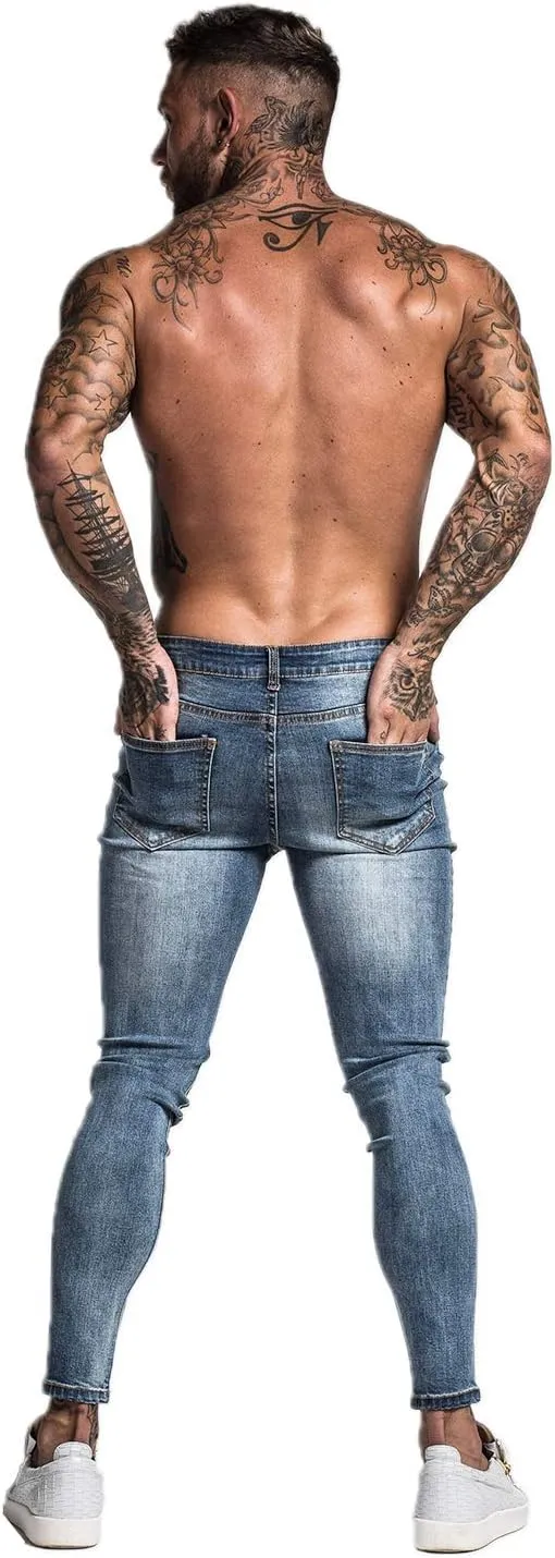 GINGTTO Men's Ripped Jeans Slim Fit Skinny Stretch Jeans Pants
