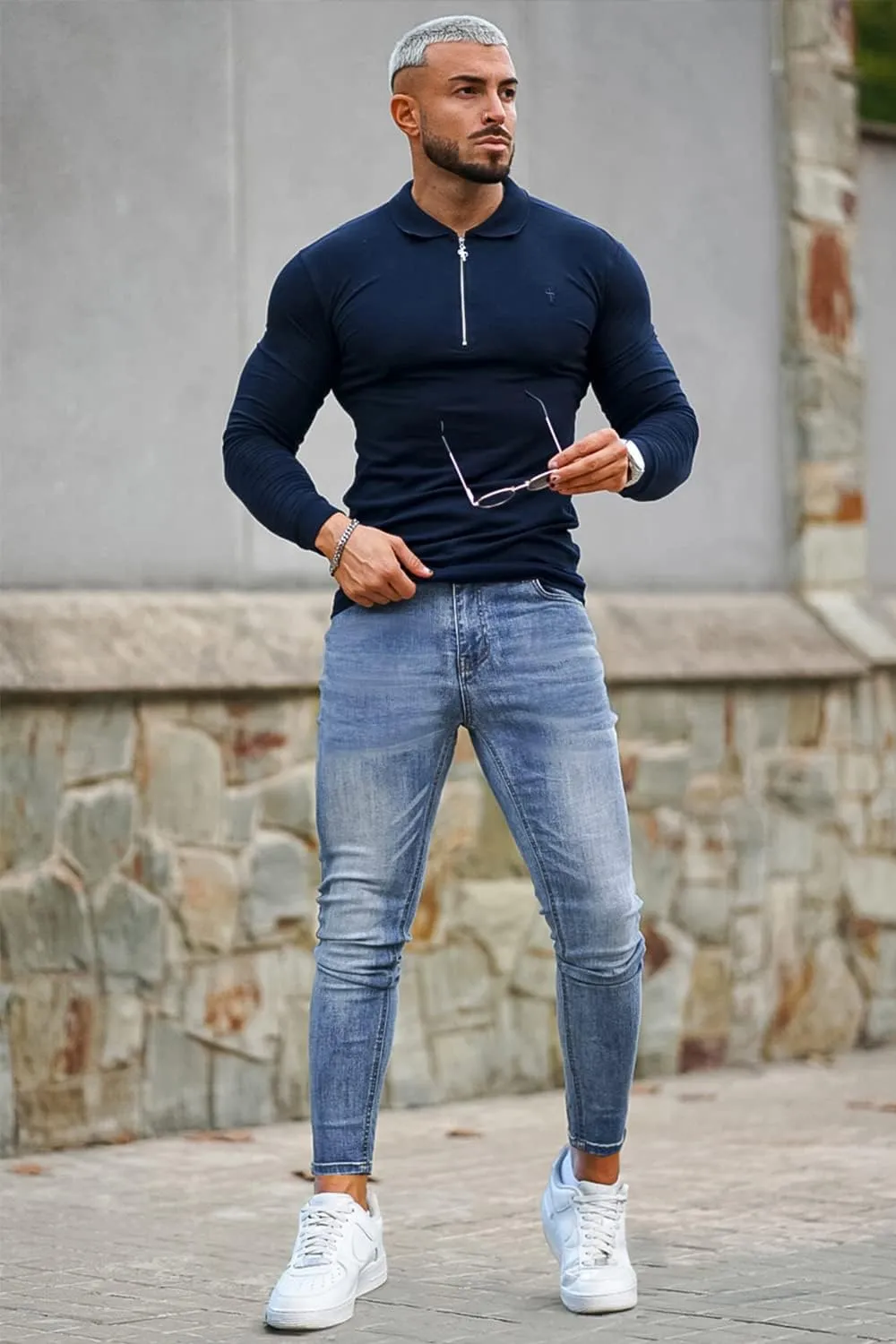 GINGTTO Men's Ripped Jeans Slim Fit Skinny Stretch Jeans Pants