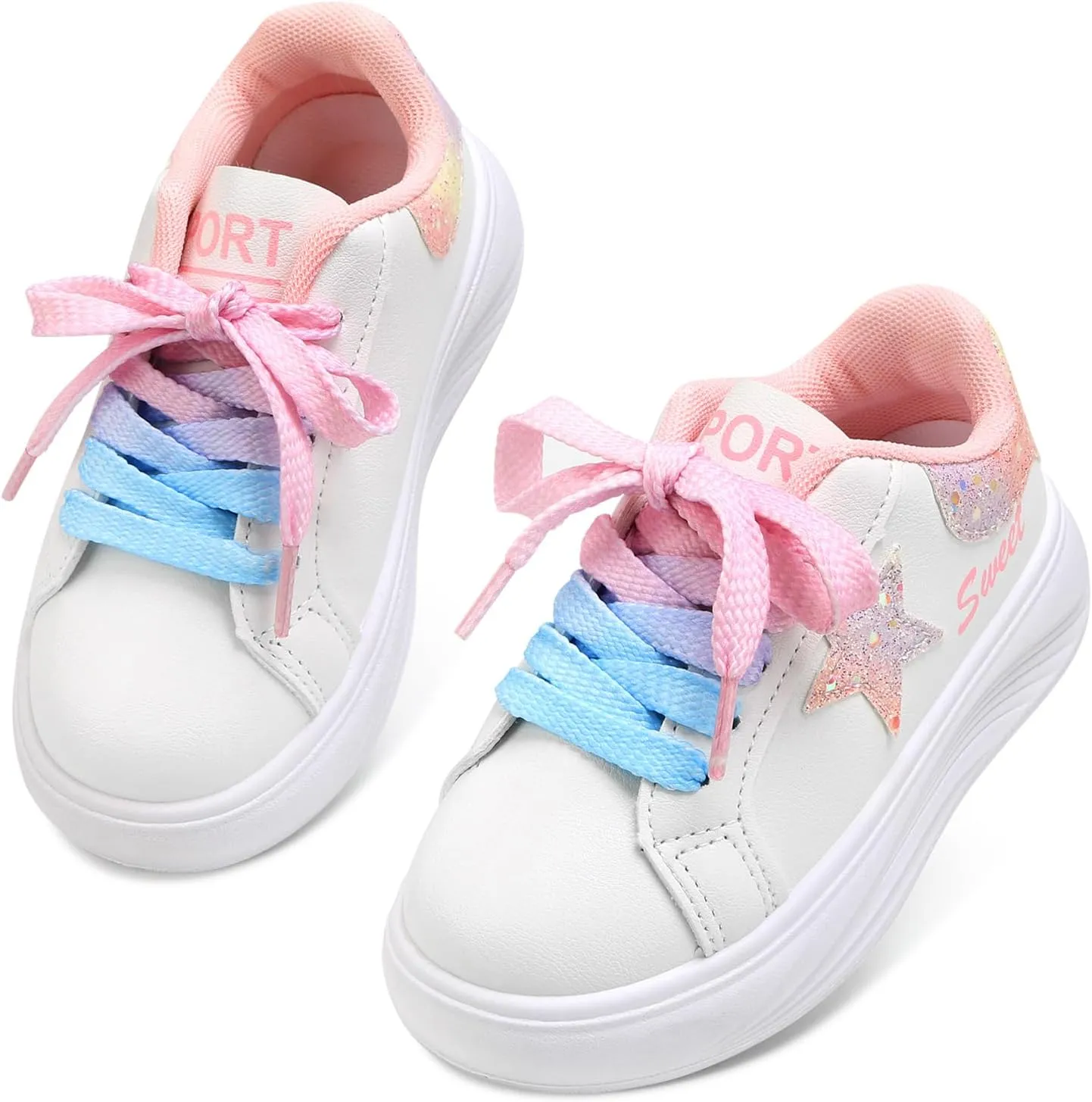 Girls Sneakers Glitter Tennis Shoes Lightweight Non-Slip Running Walking Shoes for Toddler/Little Kid/Big Kid