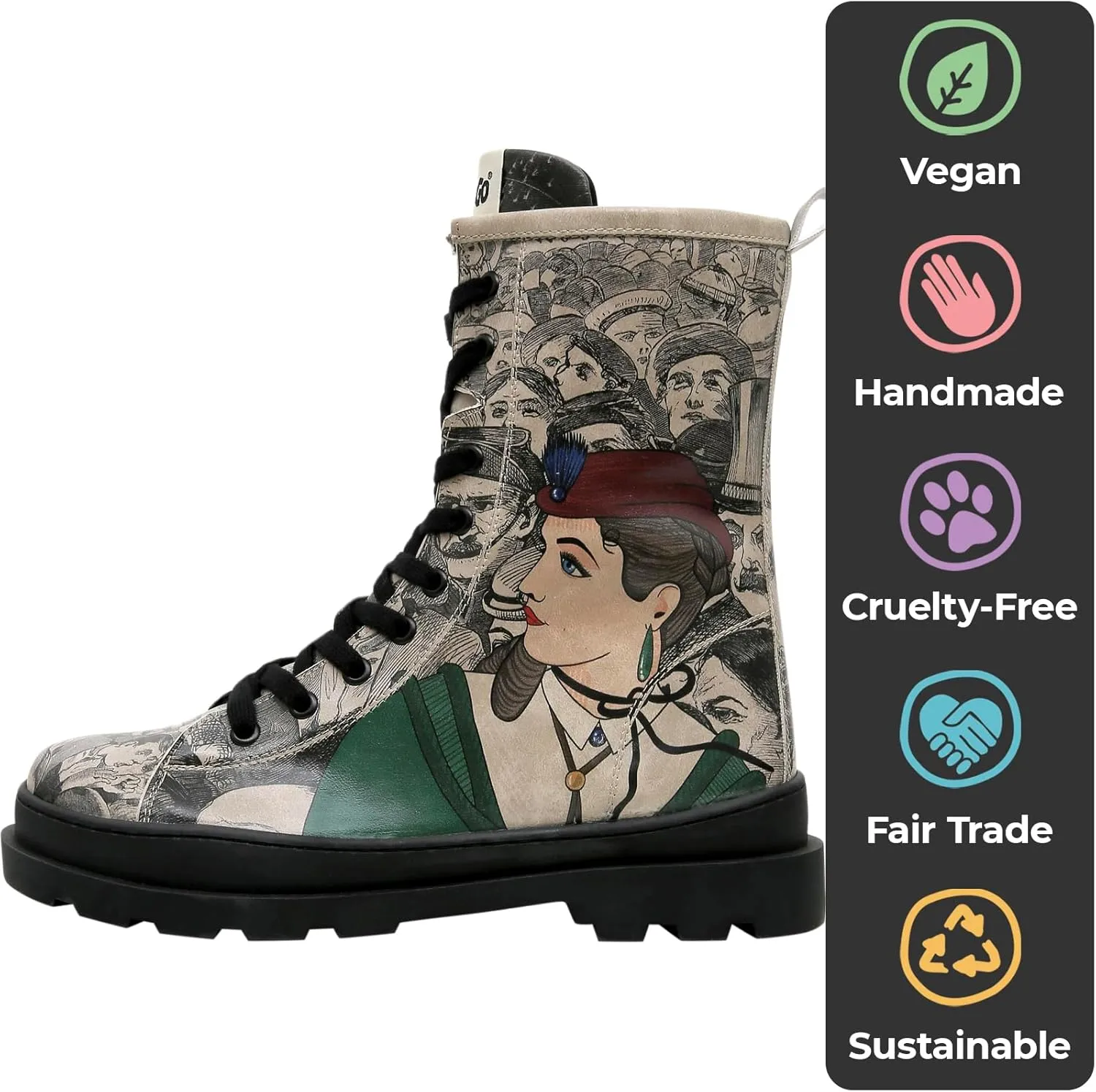 Gisele Boots for Women - Handmade and Vegan Leather Mid Calf Boots for Women,