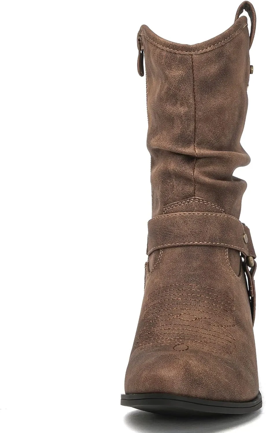 GLOBALWIN Women's Mid Calf The Western Cowgirl Boots Fashion Cowboy Boots For Women Chunky Low Heel