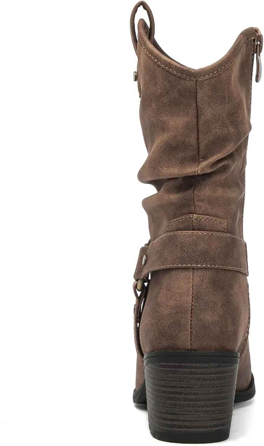 GLOBALWIN Women's Mid Calf The Western Cowgirl Boots Fashion Cowboy Boots For Women Chunky Low Heel