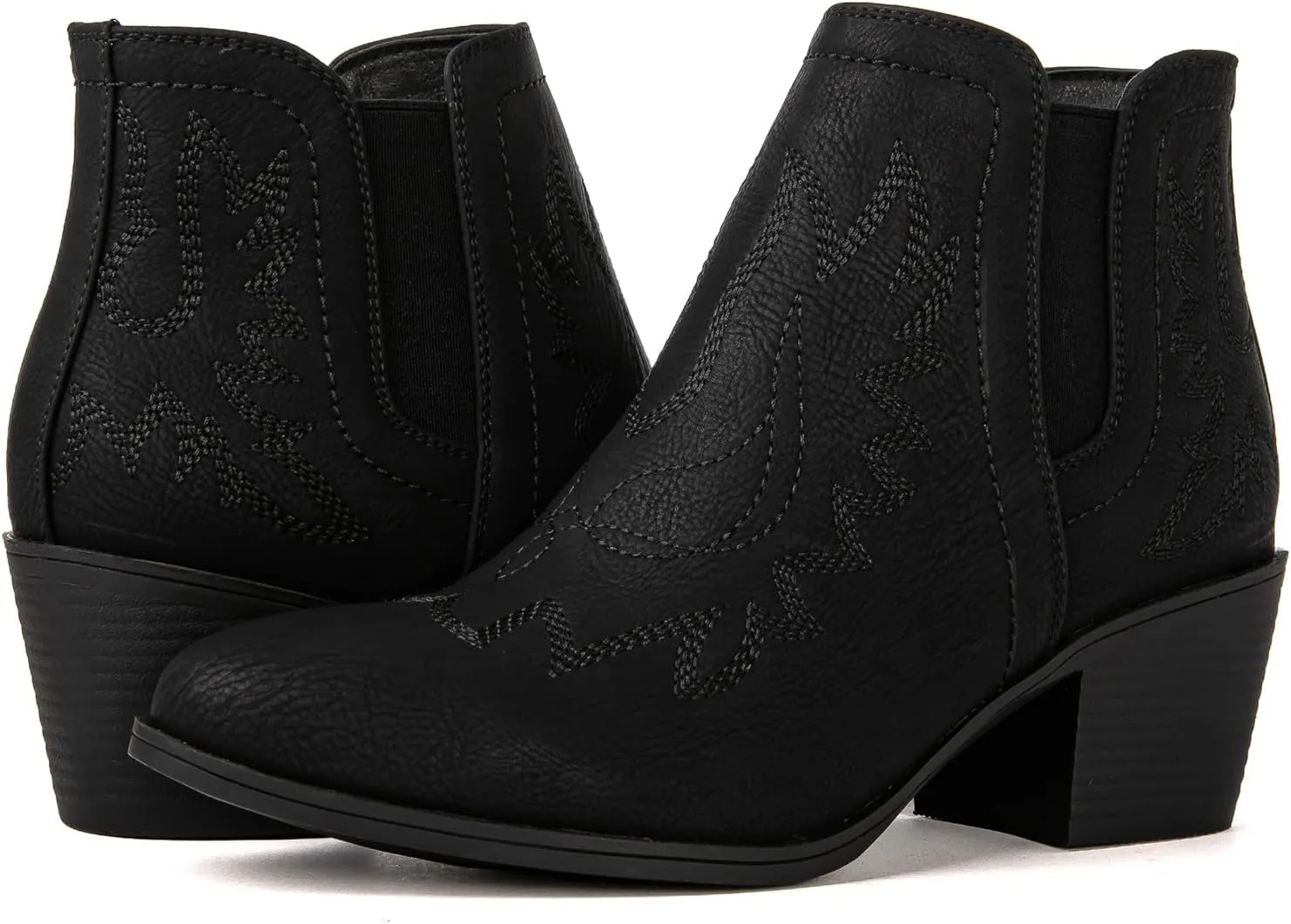 GLOBALWIN Women's Pull On Ankle Boots The Western Cowboy Cowgirl Boots