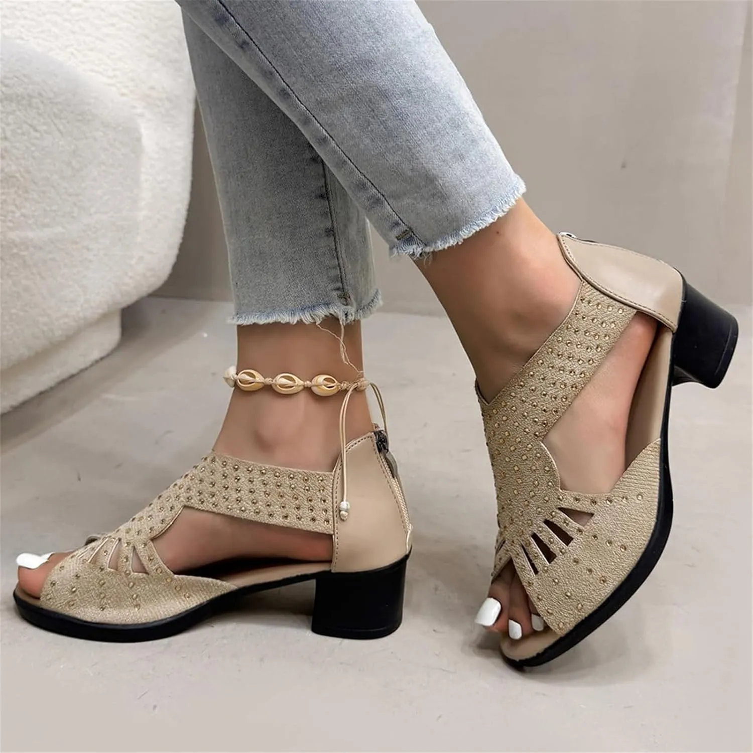 Glow Step Orthopedic Sandals, Glow Step Orthopedic Low Heel Cut-Out Sandals for Women, Summer Casual Walking Wedges