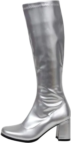 GOGO Boots for Women, Knee High Boots, PU Leather Zip Ladies Party Dance Shoes