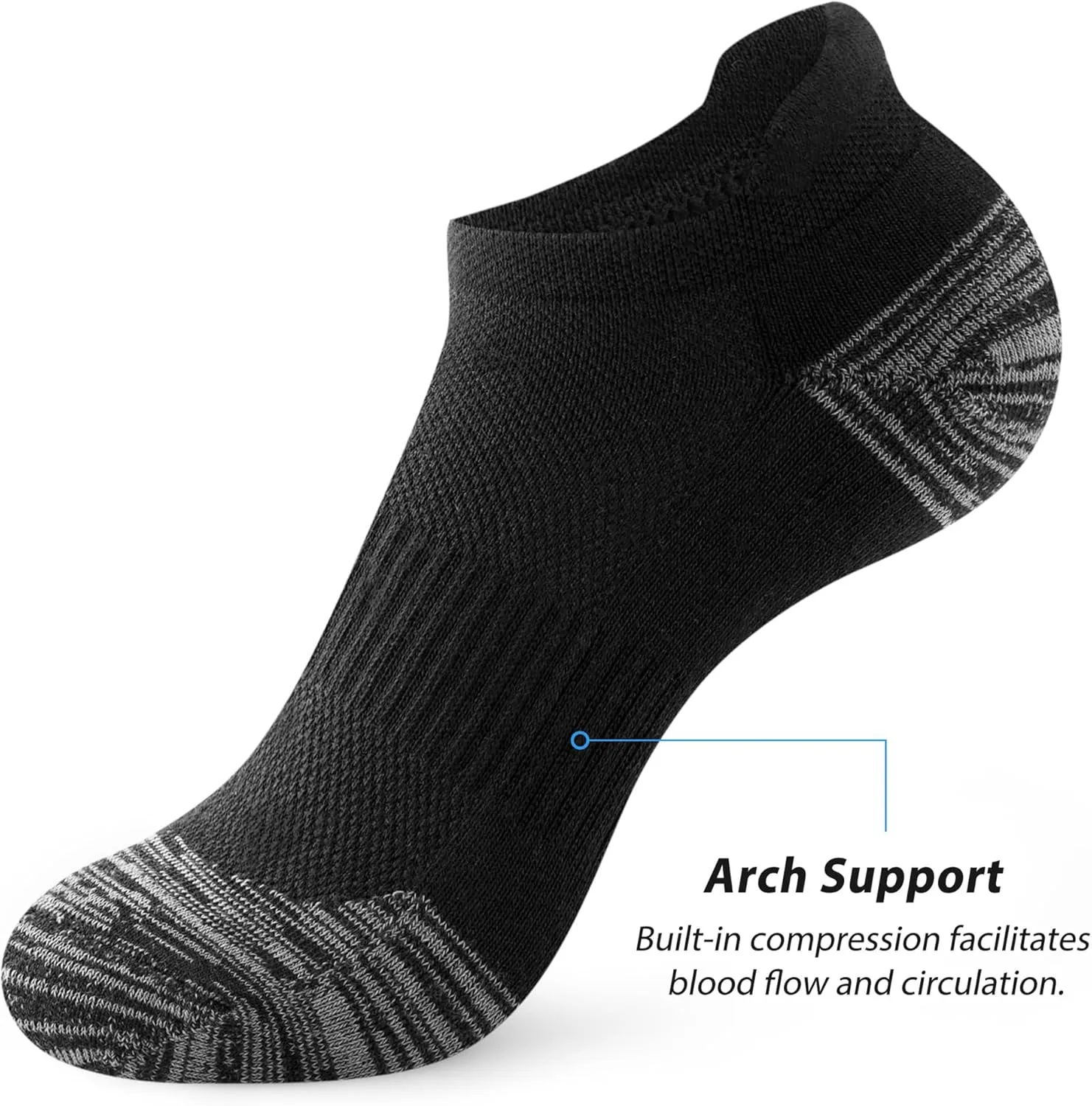 Gonii Ankle Socks Womens Running Athletic No Show Socks Cushioned 5-Pairs