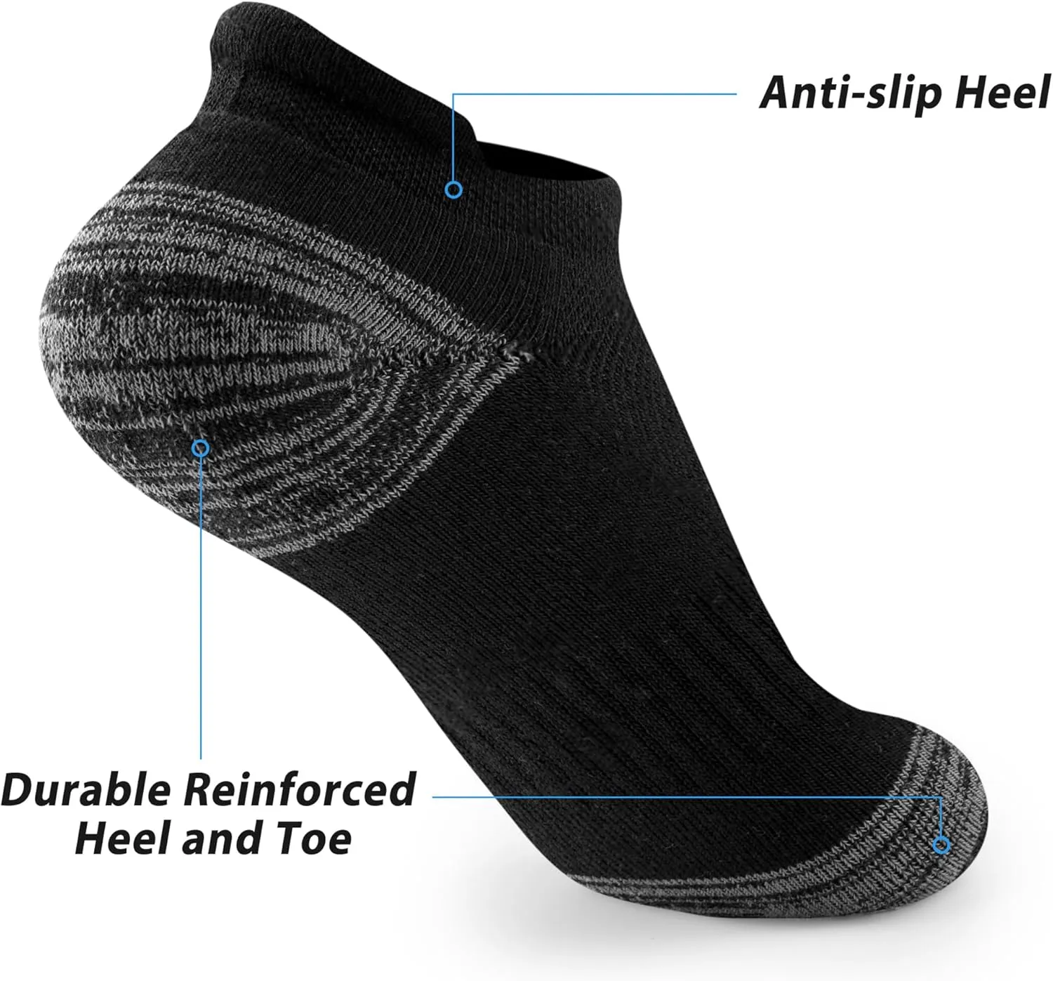 Gonii Ankle Socks Womens Running Athletic No Show Socks Cushioned 5-Pairs