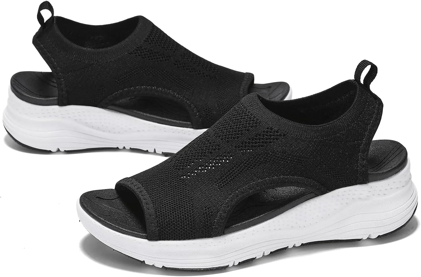 GoodValue Womens Comfortable Orthopedic Sandals Arch Support Ladies Walking Sport Athletic Sandals Open Toe Slip On Plantar Fasciitis Platform Dress Sandal 2 Inches Heel