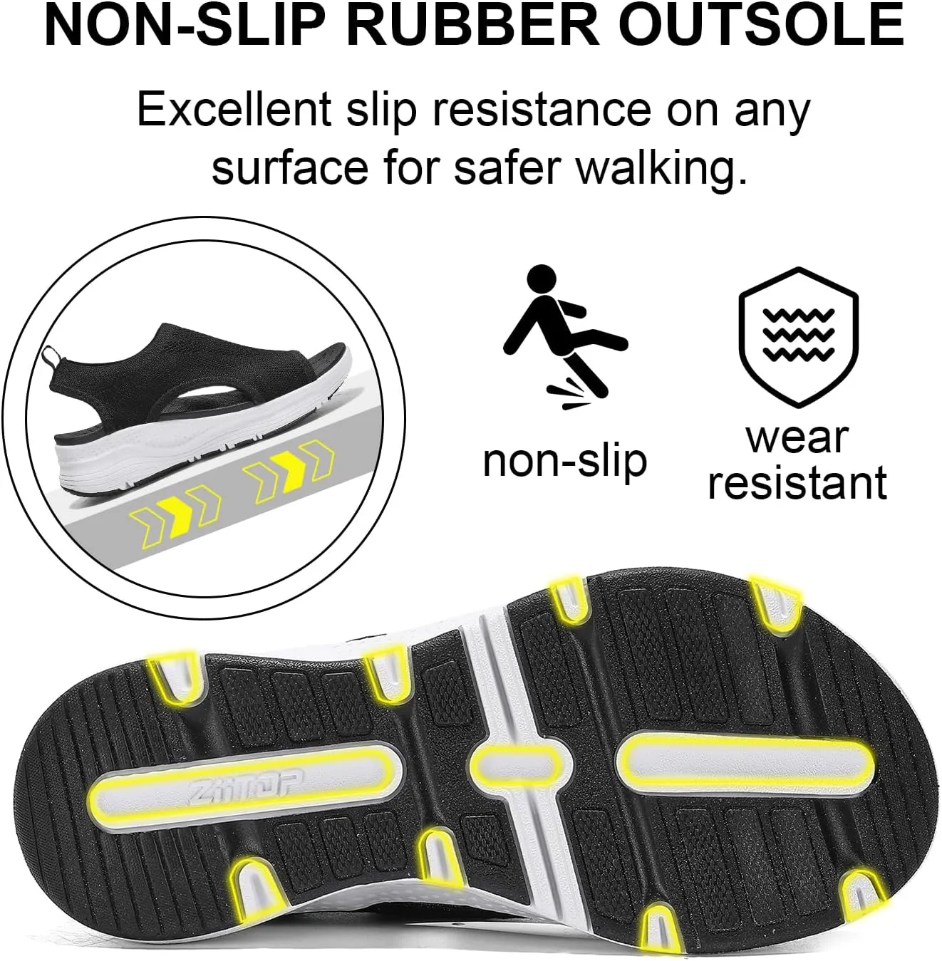 GoodValue Womens Comfortable Orthopedic Sandals Arch Support Ladies Walking Sport Athletic Sandals Open Toe Slip On Plantar Fasciitis Platform Dress Sandal 2 Inches Heel