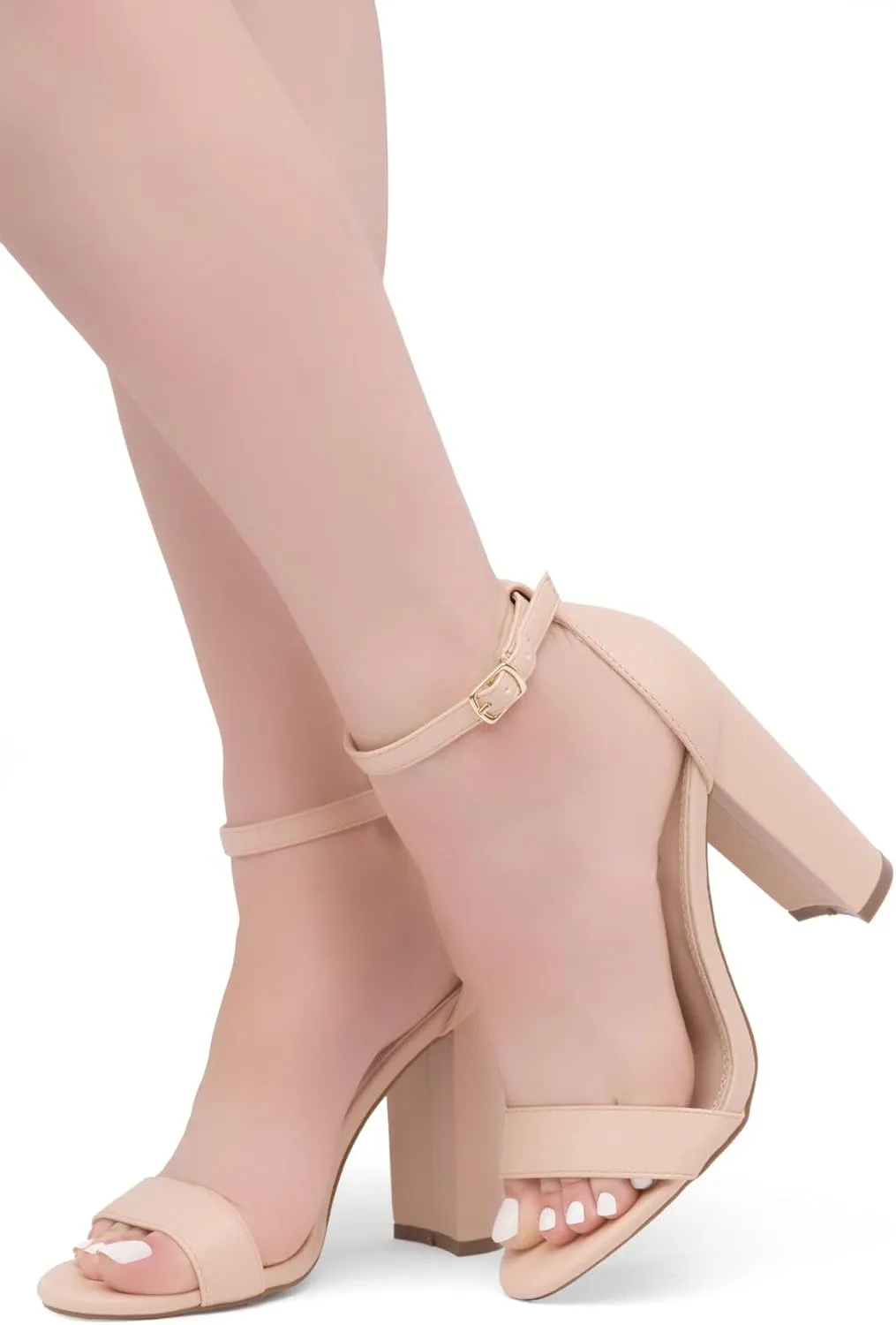Herstyle Rosemmina Women’s Chunky Block Heels Open Toe Dress Heeled Sandals Ankle Strappy High Heel Pumps Shoes for Prom Wedding Party Office