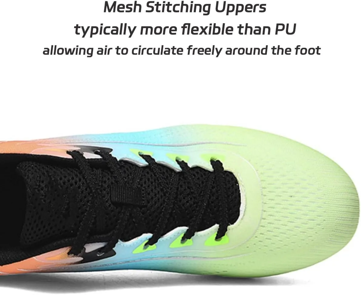 HESBITEUL Mens Track and Field Shoes Sprint Sport Sneakers Youth Professional Training Racing Running Shoes