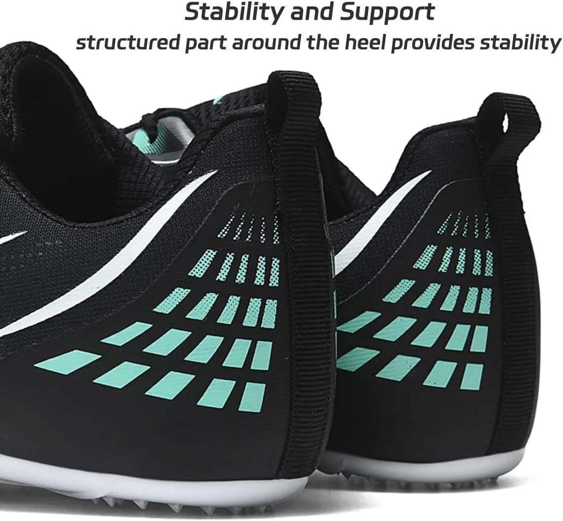 HESBITEUL Mens Track and Field Shoes Sprint Sport Sneakers Youth Professional Training Racing Running Shoes