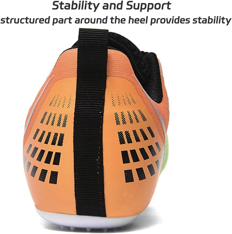HESBITEUL Mens Track and Field Shoes Sprint Sport Sneakers Youth Professional Training Racing Running Shoes