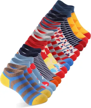 HHX YONLEE No-Show Low-Cut Striped patterned Casual Socks 8/10 Pairs Gift Box