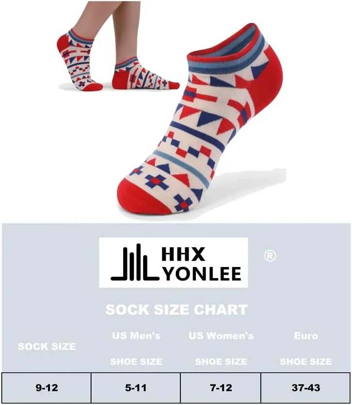 HHX YONLEE No-Show Low-Cut Striped patterned Casual Socks 8/10 Pairs Gift Box