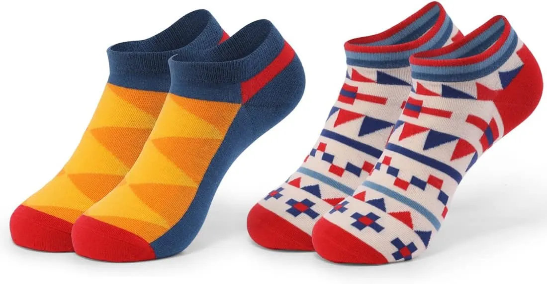 HHX YONLEE No-Show Low-Cut Striped patterned Casual Socks 8/10 Pairs Gift Box